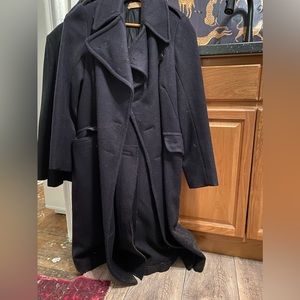 Vintage army pea coat long wool warm from ww2 circa 1943
